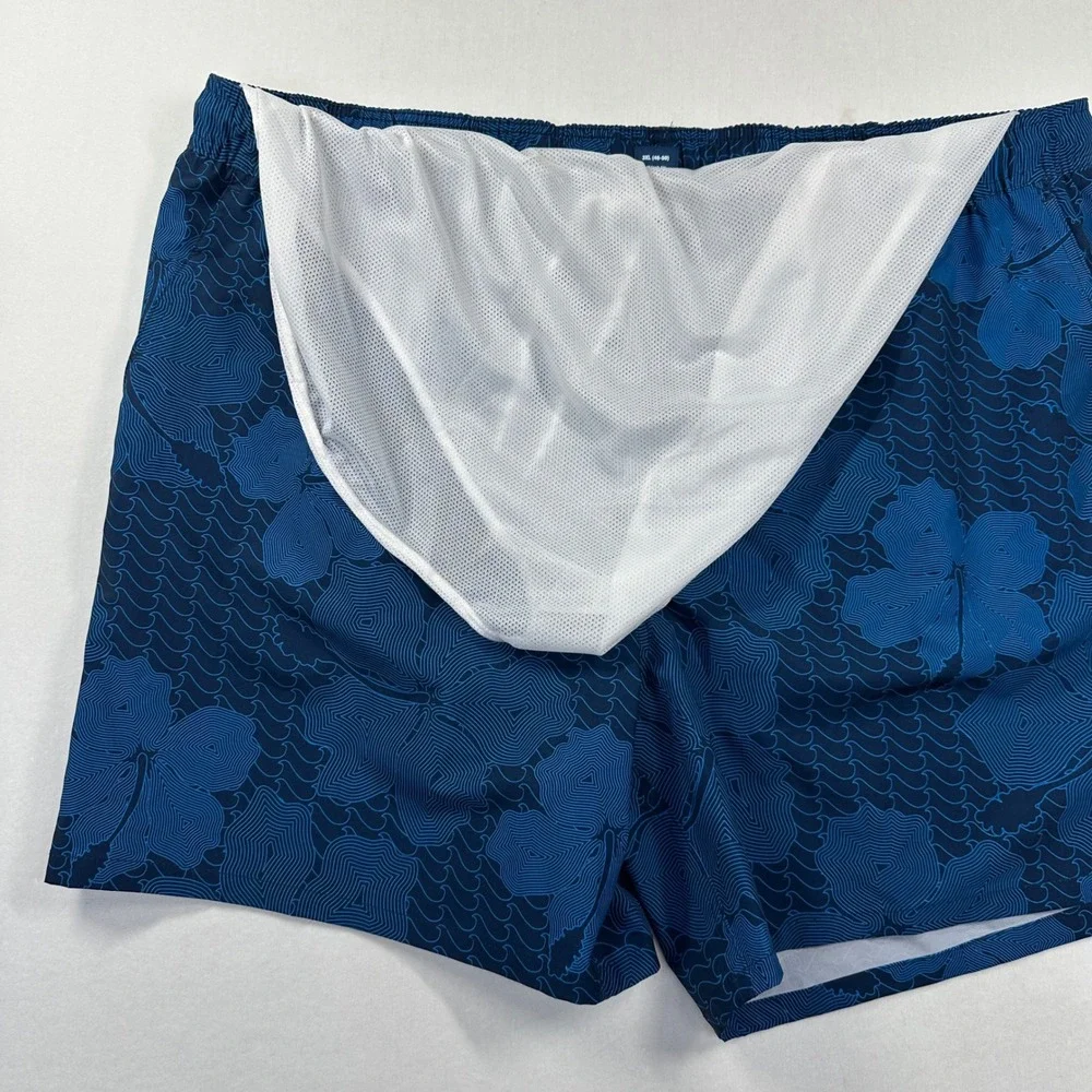 New George Swim Trunks 3XL‎ Blue Floral Tropical Hibiscus Board Shorts Surf